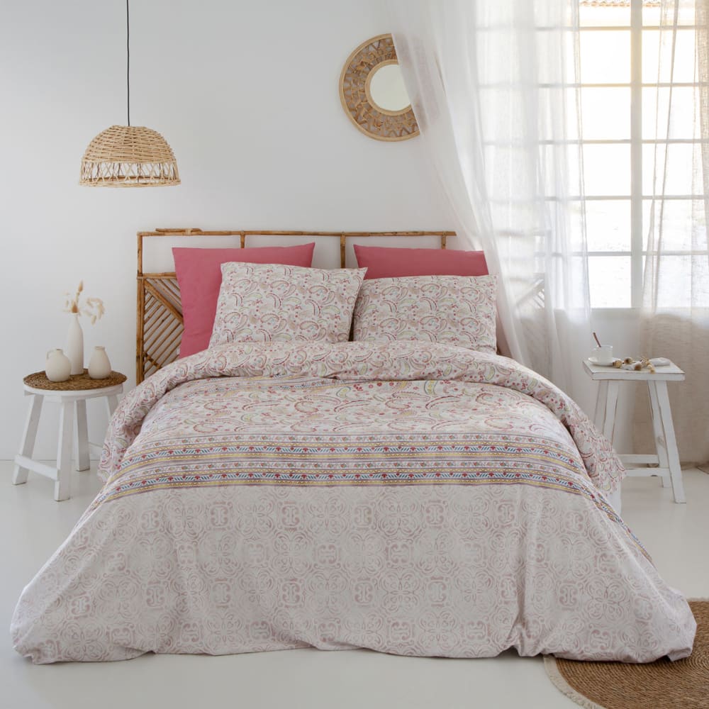 Housse de couette réversible en coton 200x200 cm multicolore