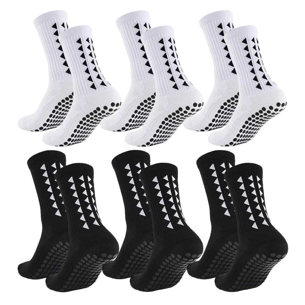 6 paia di calzini da calcio per uomo e donna, calzini sportivi con fondo asciugamano, rugby, calcio, ciclismo, corsa, esercizio, calzini sportivi
