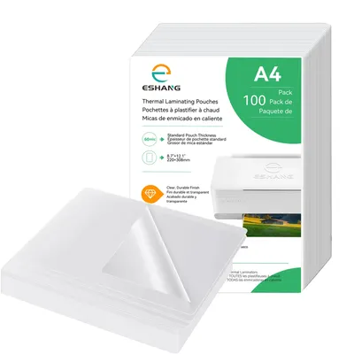 60 Mic A4 Size 100 Pack Thermal Laminating Pouches, 8.3x11.7 Inches Laminating Sheets, for Ultra