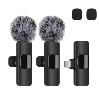 Lavalier Microphone 2.4G Wireless Portable Audio Video Recording Mini Mic for iPhone Android Live
