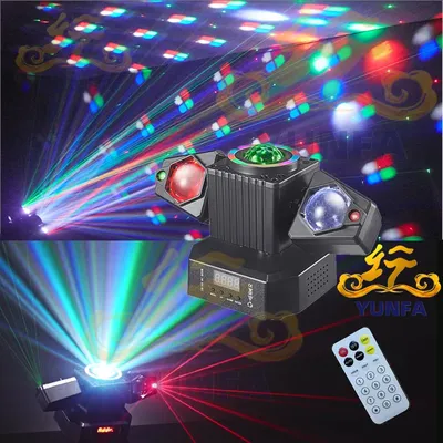 LED Rotating Laser Beam Strobe 3-in-1 Disco Light DMX512 DJ Bar Club Party Wedding Christmas Effect
