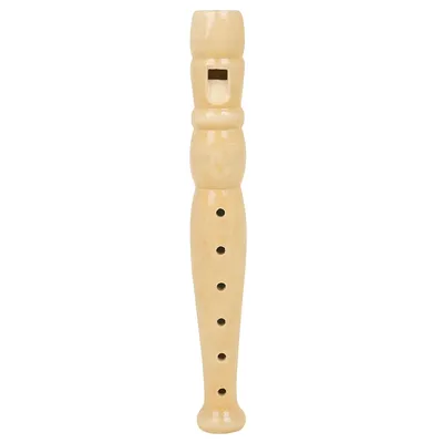 6 Holes Solid Wood Recorder Wood Colored Flute Applicable to Orff Flute Instruments for Enlightenment Education