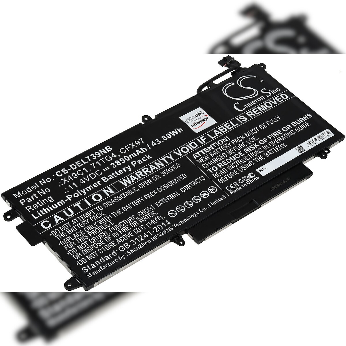 Powery Akku für Laptop Dell Latitude 7390 2-in-1