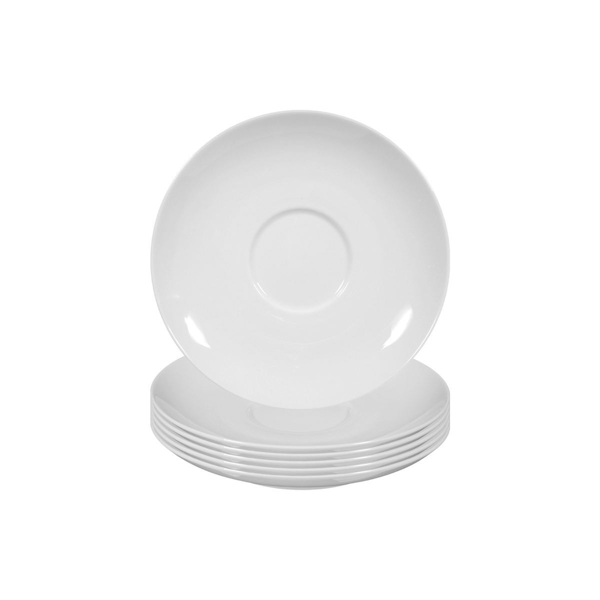 Seltmann Weiden Rondo/Liane Weiß Milchkaffeeuntertasse ø 16 cm 6er Set Image