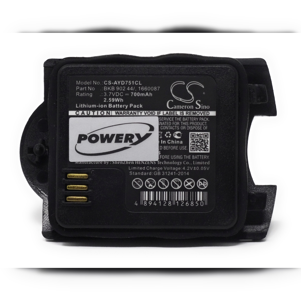 Powery Akku für Schnurlos-Telefon Ascom Talker 9D24 MKII / Raid2 Talker MKII / Typ 660088 Image