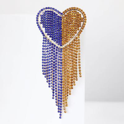 TEMU 1pc Elegant Alloy Heart-shaped Tassel Brooch Pin, Geometric Love Accessory For Women, Wedding Theme Jewelry, Perfect Gift For