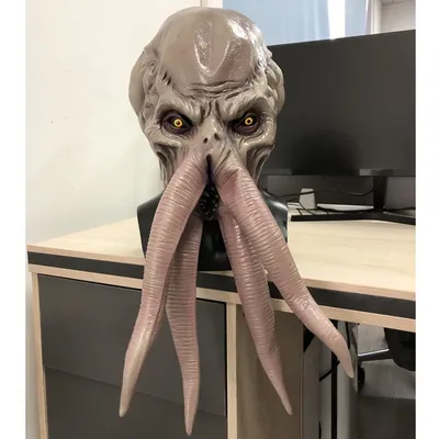 Spiel Lllithid Mind Flayer Squiddy Maske Cosplay Tier Octopus Monster Latex Helm Halloween Party Kostüm Requisiten Image