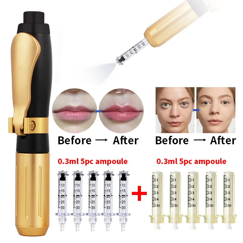 0,3 & 0,5 ML Einstellbarer Druckstift Hyaluronsäure Stift Reduziert Hautunreinheiten Falten Verdickung Lippen Hyaluronsäure Spritze Zerstäuber Image