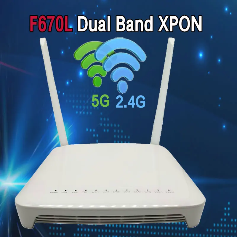 F670L XPON ONU Dualband 2,4G 5G WIFI neues Gpon ONT Fasermodem FTTH EPON ONT Englisches Firmware-Terminal Image