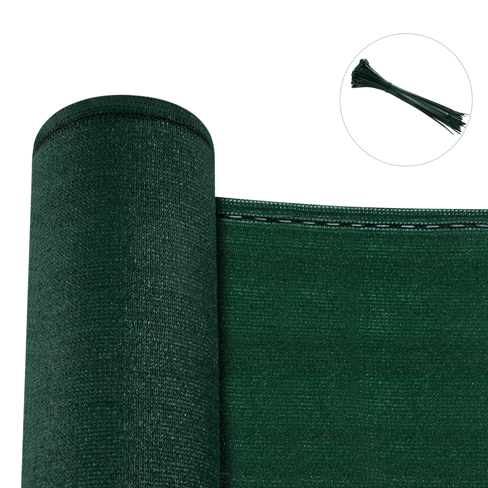 Wetterfester grüner Sichtschutzzaun, Tennisschutz, Sonnenschutz, Windschutz, Schattennetz mit Kabelbindern, Zaun für Garten, Balkon, Sport