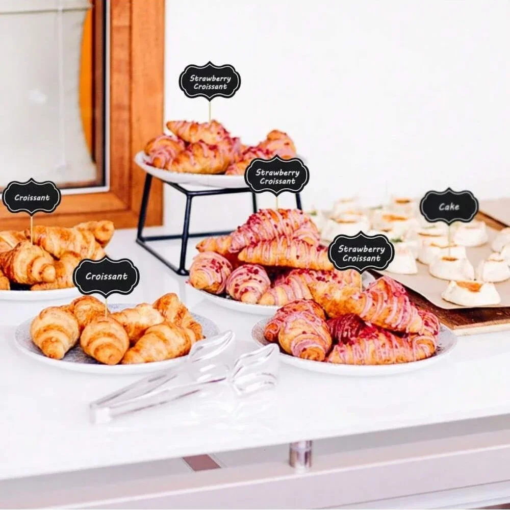 24pc Mini Tafel Pappe Nachricht Schiefer Visitenkarte Halter Memo Label Marke Anzahl Tisch Preis Für Home Restaurant Party Image