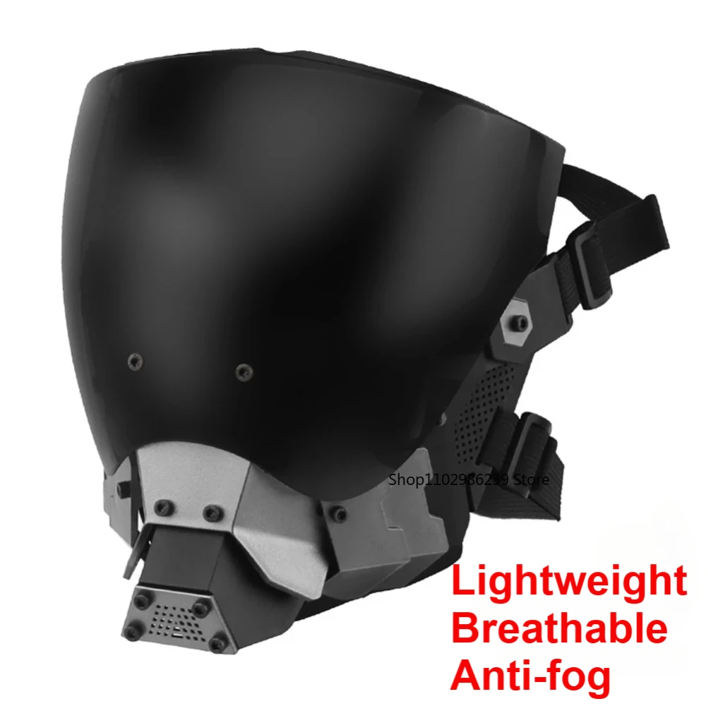 Cyberpunk Airsoft Maske Punk Gothic Cyber Maske für Männer Antibeschlag Abnehmbare Halbgesichtsmaske für Halloween Party Cosplay Zubehör Image