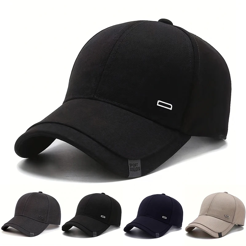 Unisex Quadratische Silber Schnalle Label Baseball Caps Frühling und Herbst Outdoor Einstellbare Casual Hüte Hip Hop Hut Sonnenschutz Hut