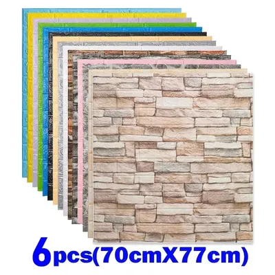 Dekorative 3D-Wandaufkleber, selbstklebende Paneele, Schlafzimmerdekoration, wasserdichte Tapete für Image