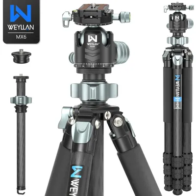 Carbon Fiber Tripod for Camera Professional Flexible Travel Camera Tripod Stand Monopod Carbon Fiber Center Column Max Load 25kg