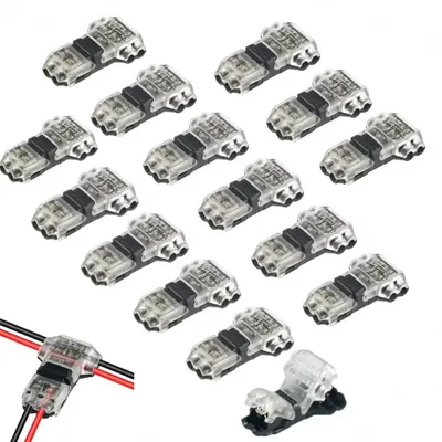 5/10/20pcs Low Voltage Wire Connectors No Stripping Wire Connectors 3 Way Wire Connectors T Type 2 Pins for AWG 24-18 Wires