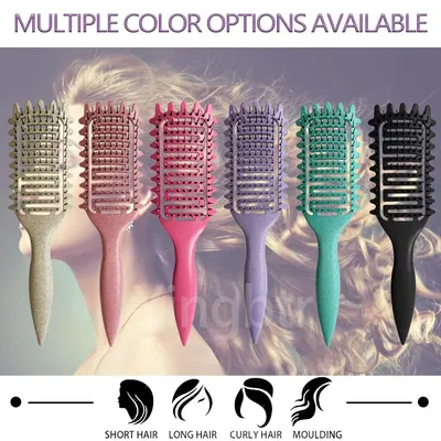 Curly Hair Brush Hollow out Curl Define Styling Brush Beard Comb Styling Detangling Brush Multi-purpose Home Styling Tools