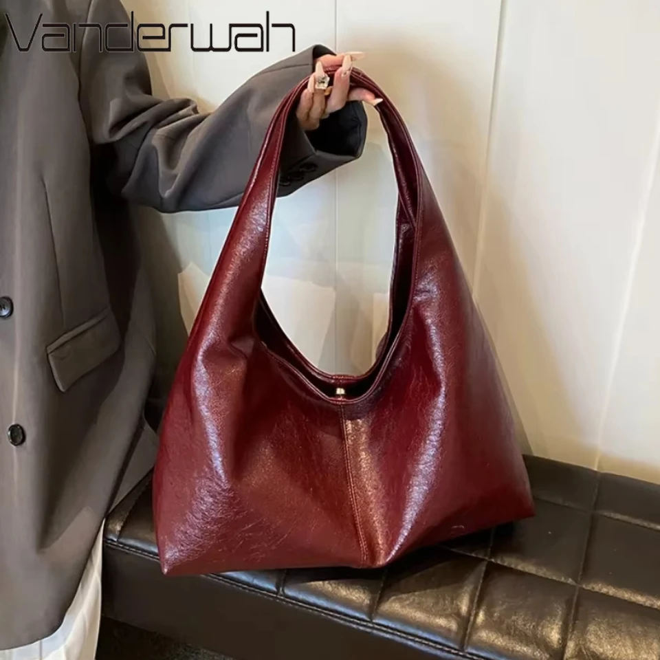 Grands sacs Hobo sous les bras en cuir PU pour femmes, sac de soirée à bandoulière, nouvelle tendance Y2K, sacs à main et bourses décontractés