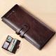 portafoglio lungo da uomo in vera pelle – pochette bifold vintage con scomparti per carte e tasca portamonete per uso business e casual
