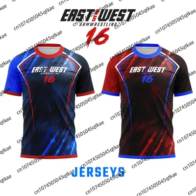 EAST VS WEST 16 Jersey Larratt Arm Wrestling Unisex Jersey Oversized Tshirt Wrist Enthusiasts