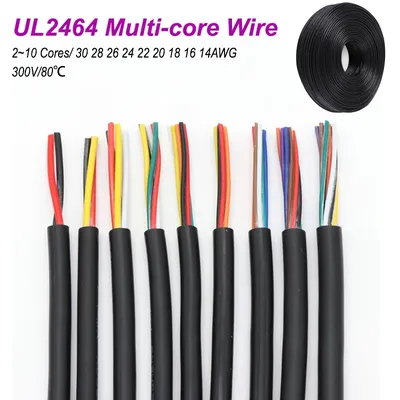 2-10m UL2464 Multi-Core Wire 30 28 26 24 22 20 18 16 14AWG/2 3 4 5 6 7 8 9 10Cores Channel Audio