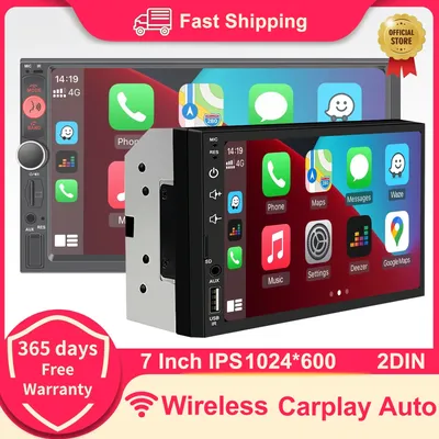7inch IPS 2din Stereo Wireless Carplay Android auto Radio Automotive Multimedia Car Radio Autoradio