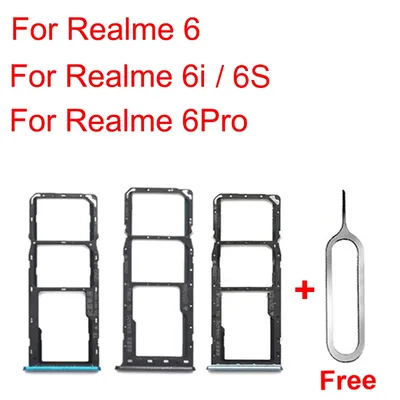 Dual SIM Card Tray For Realme 6 6i 6S 6 Pro Sim Card Slot Tray Holder Card Reader Adapter
