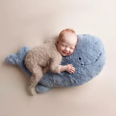 Newborn Photography Props Baby Photo Props Whale Shaped Posing Pillow Baby Costume Cushion Bebe