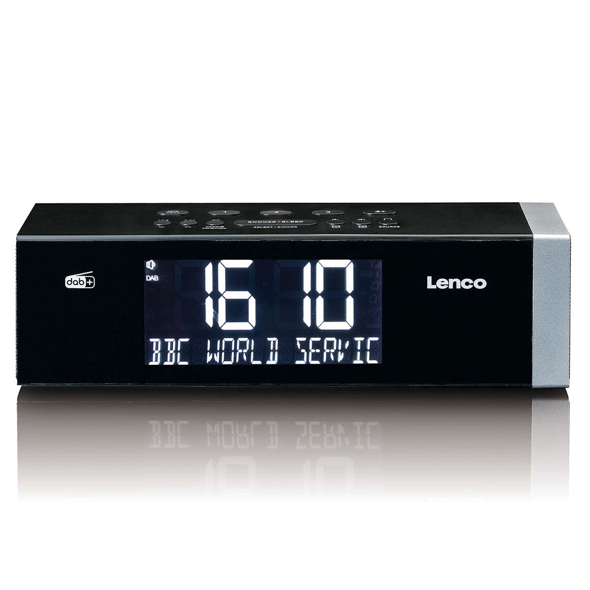 Lenco CR-640BK - Stereo FM-Radiowecker mit funkgesteuerter Uhr und AUX-Eingang - Weiß Image