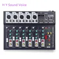 Console mixer audio professionale a 6 canali Mixer audio portatile per mixaggio audio DJ con effetti