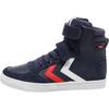 Sneaker HUMMEL "SLIMMER STADIL LEATHER HIGH JR", Gr. 27, blau (dunkelblau), Leder, sportlich, Schuhe