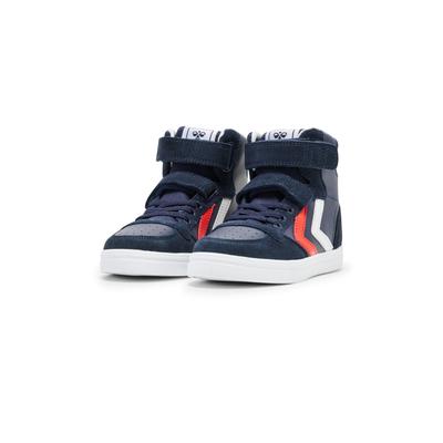 Sneaker HUMMEL "SLIMMER STADIL LEATHER HIGH JR", Gr. 26, blau (dunkelblau), Leder, sportlich, Schuhe Image