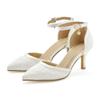 Pumps LASCANA "Slingpumps, Riemchenpumps mit Spitze und bequemer Absatzhöhe", Damen, Gr. 38, weiß, Obermaterial: 100% Synthetik. Futter: 100% Lederimitat. Decksohle: 100% Lederimitat. Laufsohle: 100% Synthetik, festlich, Schuhe, VEGAN
