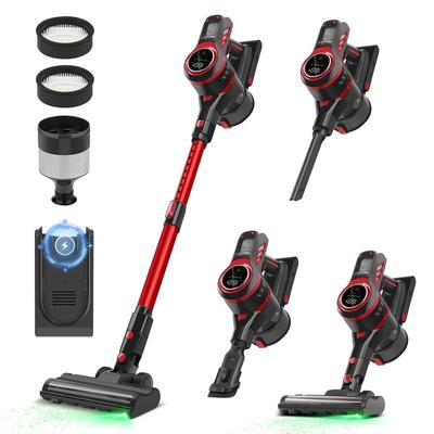 Cordless Vacuum Cleaner,HEPA Filter,Side Light,Max 55Mins,for Pet Hair,Hard Floors & Carpets,Full Touch Screen