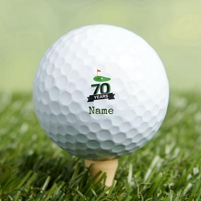 TEMU 1/3/6/9/12pcs Customizable 70th Birthday Golf Balls - High-performance Rubber Golf Ball Set With Personalized Text, Ideal Gift For Golfers