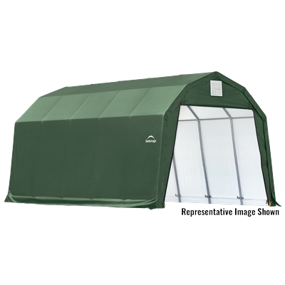 Shelterlogic Sheltercoat Barn Style Garage (All Options), 12 x 24 x 9 ft. / Green