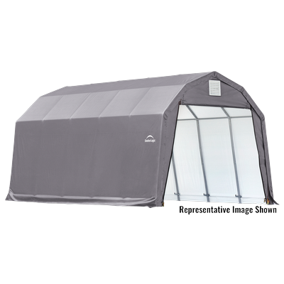 Shelterlogic Sheltercoat Barn Style Garage (All Options), 12 x 28 x 9 ft. / Grey
