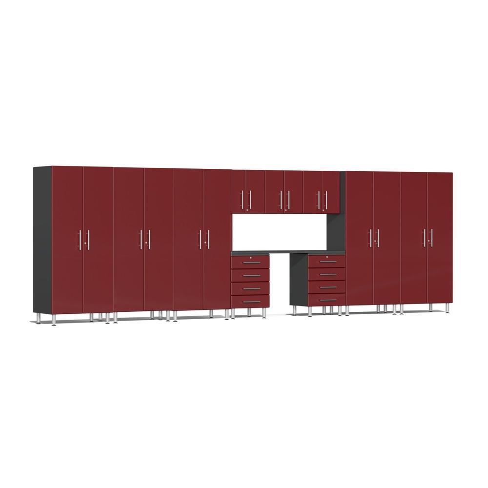 Ulti-MATE Garage Cabinets 11-Piece Workbench Set, Ruby Red