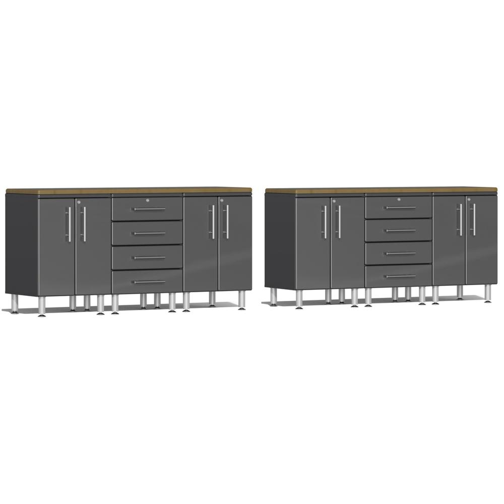 Ulti-MATE Garage Workbench With Drawers, 8-Piece Dual Set, Graphite Grey