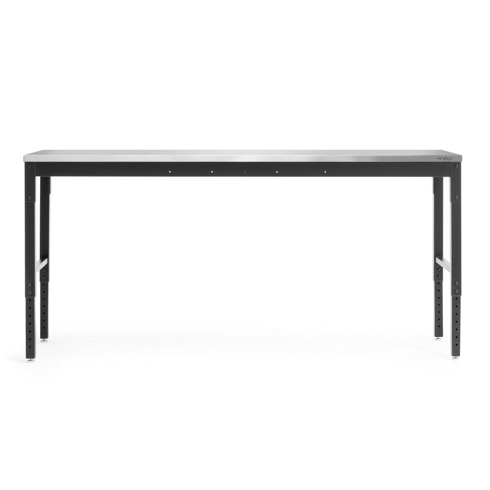 Newage Products Pro 3.0 Series 84 Adjustable Workbench, Black / Stainless Steel Worktop