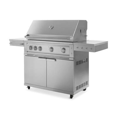 Newage Products Outdoor Kitchen Stainless Steel 2-Piece Grill Cart with Platinum Grill, 40 / Natural Gas (NG)