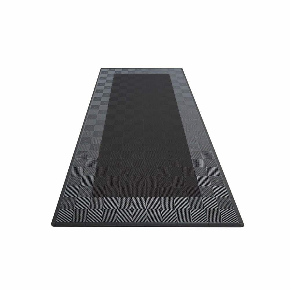 Swisstrax Single Car Garage Floor Mat In Ribtrax Pro Tiles (Border - Black, Grey)
