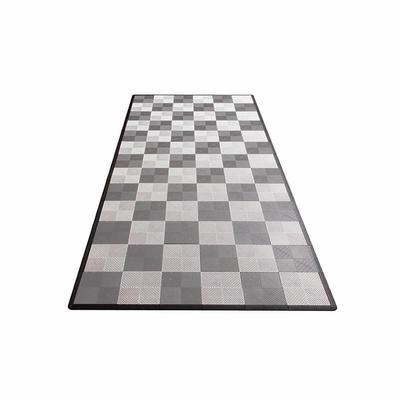 Swisstrax Single Car Garage Floor Mat In Ribtrax Pro Tiles (Checkered - Grey, Silver)