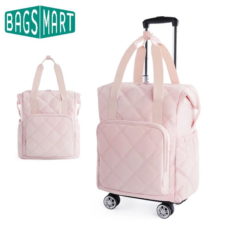 BAGSMART Abnehmbare Reisetasche mit Rollen, wasserdichter Rucksack-Organizer mit PVC-Nassfach, großes Fassungsvermögen, Handgepäck-Reisetaschen Image
