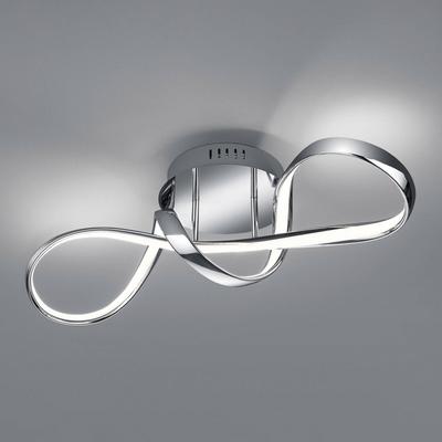 Reality Leuchten LED Deckenlampe Perugia, dimmbar, chrom / silber, für Flurbereich, Metall, Modern, LED Deckenleuchte