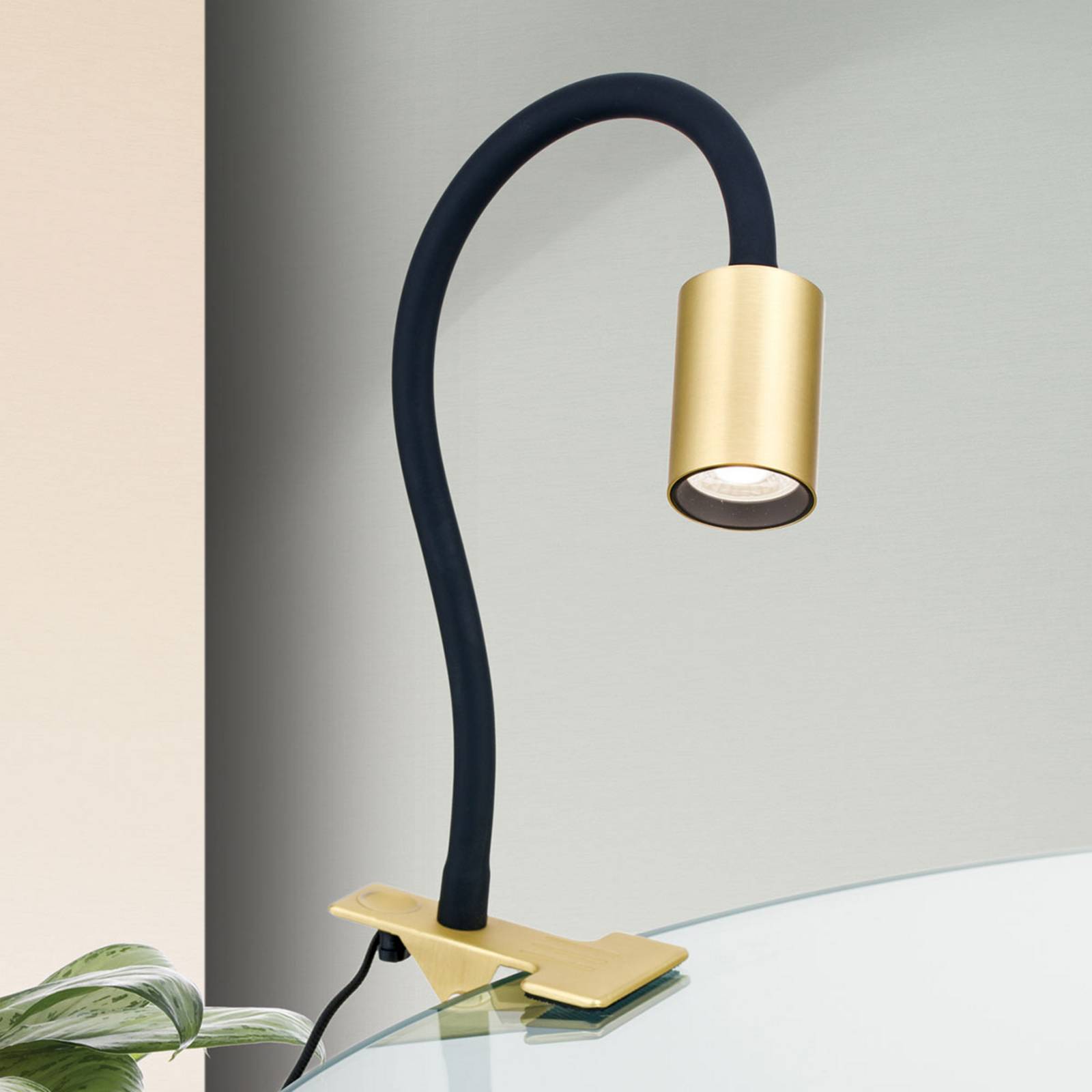 ORION Klemmleuchte Kurt, messing / gold, für Arbeitszimmer / Büro, Metall, Modern, Klemmleuchte