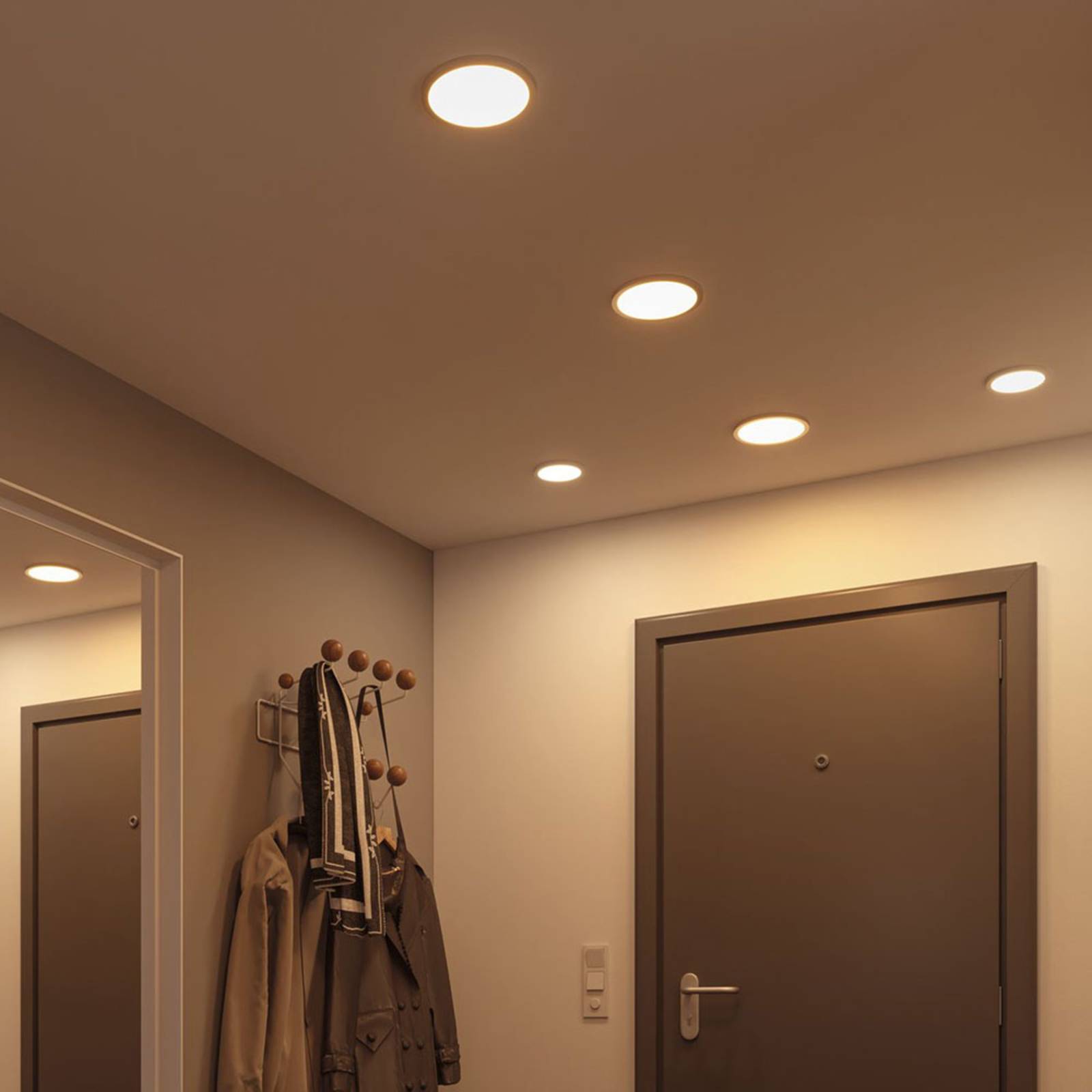 Paulmann Areo Panel 3stepdim rund 840 weiß 23cm VariFit, dimmbar, weiß / opal, für Wohn- / Esszimmer, Kunststoff, Modern