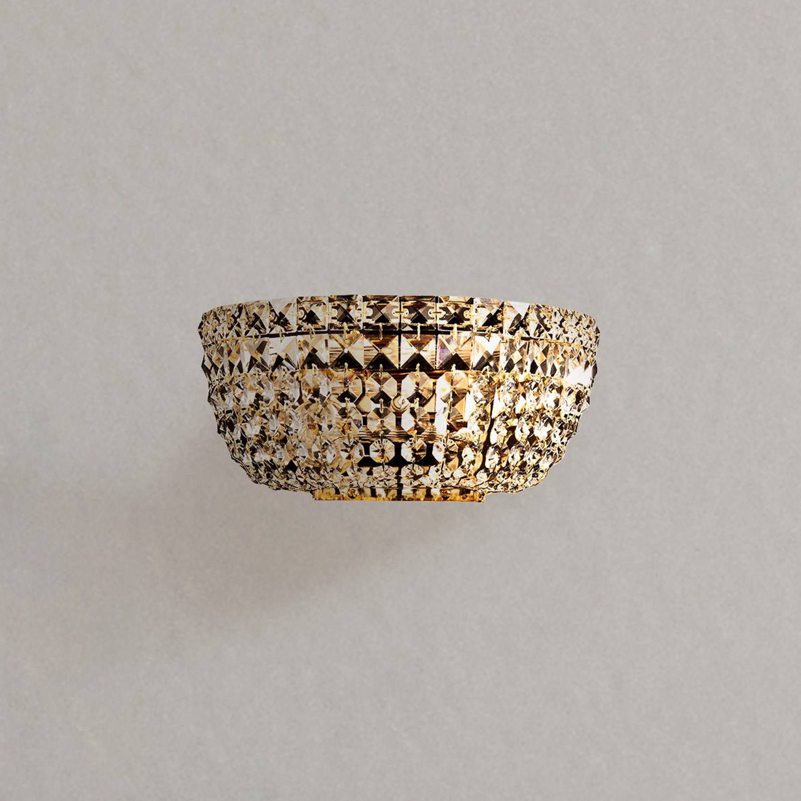 Maytoni Kristall Wandlampe Basfor, dimmbar, messing / gold, für Wohn- / Esszimmer, Metall, Wandleuchte, Wandlampe Innen