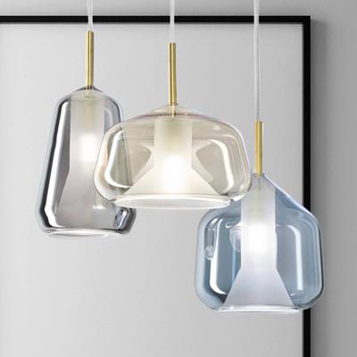 miloox by Sforzin Hängeleuchte X-Ray dreiflammig grau/honig/blau Image
