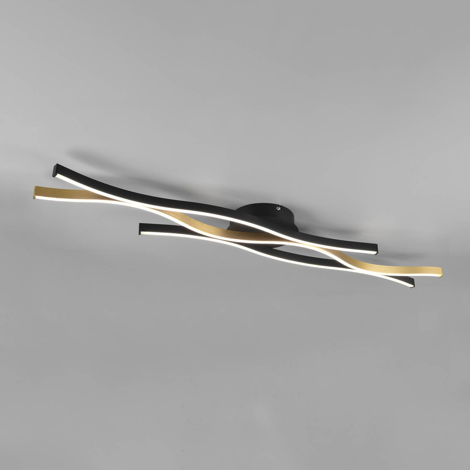 Trio Lighting LED Deckenlampe Blaze, dimmbar, messing / gold, für Wohn- / Esszimmer, Metall, Modern, LED Deckenleuchte